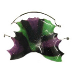 Purple and green decorative jester hat with bells on orthodontic website branding element.